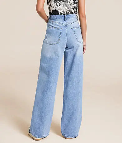 Habitual Gemma Wide Leg Studded Stretch Jean