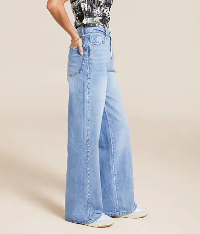 Habitual Gemma Wide Leg Studded Stretch Jean