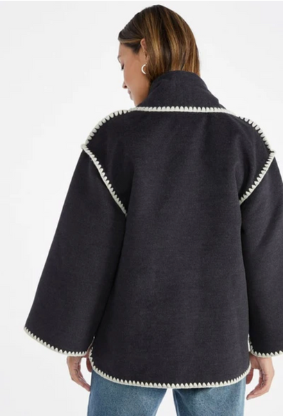 Elan Whip Stitch Scarf Coat