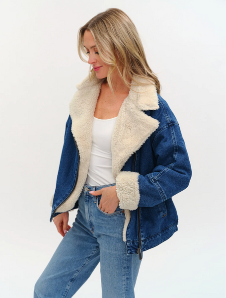 Six Fifty Williston Faux Fur Denim Jacket