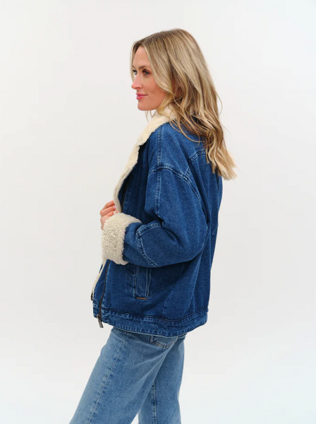 Six Fifty Williston Faux Fur Denim Jacket