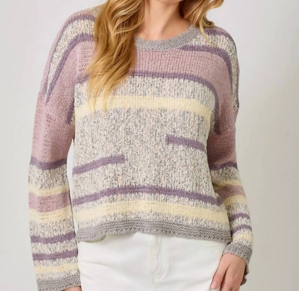 MYSTREE MULTICOLOR STRIPE SWEATER