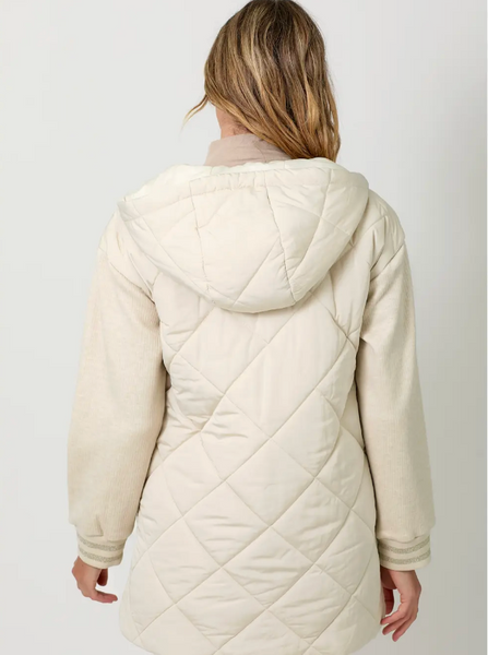 Mystree Mixed Sleeve Puffer Jacket