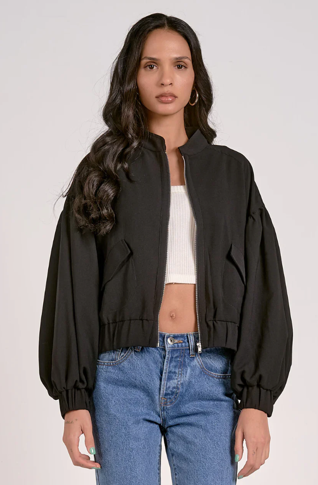 ELAN BALLOON SLEVE BOMBER JACKET