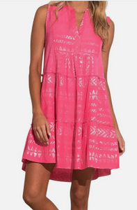 ELAN SLEEVELESS ARROW PRINT DRESS