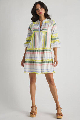 THML BELL SLEEVE PATTERN KNIT DRESS