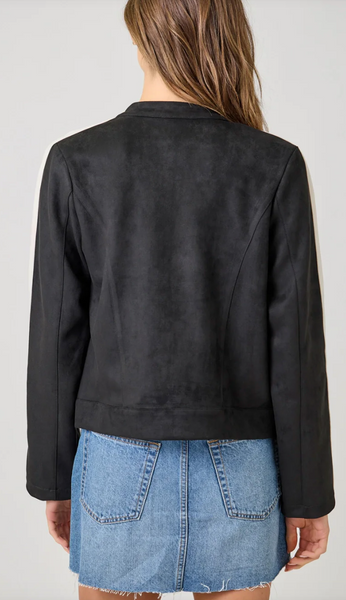 Mystree Color Blocked Moto Jacket