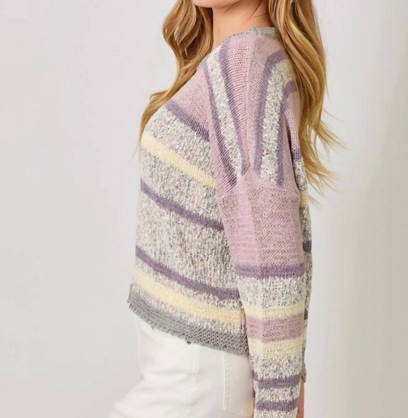 MYSTREE MULTICOLOR STRIPE SWEATER