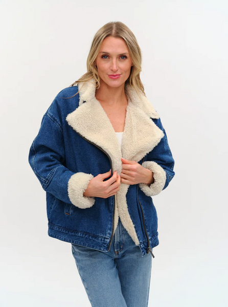 Six Fifty Williston Faux Fur Denim Jacket