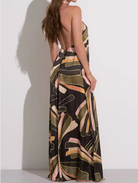 Elan Tulum Halter Backless Maxi Dress