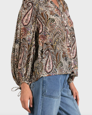 Elan Paisley Boho Blouse