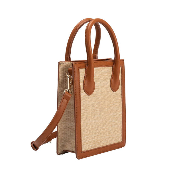 Melie Bianco Roberta Straw Small Tote Bag