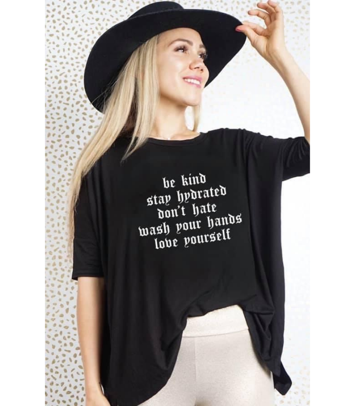 GRAPHIC OVERSIZED MIM TEE "BE KIND..."